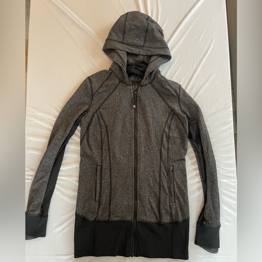 Lululemon long line grey and black Hooded Jacket